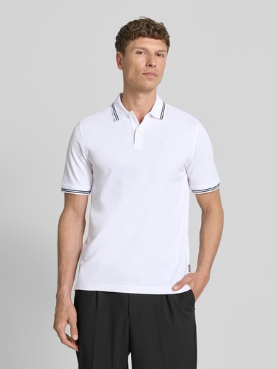 bugatti Regular Fit Poloshirt mit Logo-Stitching Weiss 4