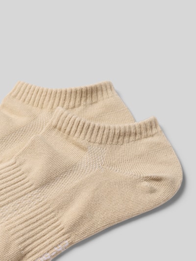 Produktfoto, Ankle Socks im 2er-Pack mit gerippten Bündchen von Snocks, beige, Baumwoll-Mix mit Stretch-Anteil, feine Stricktextur