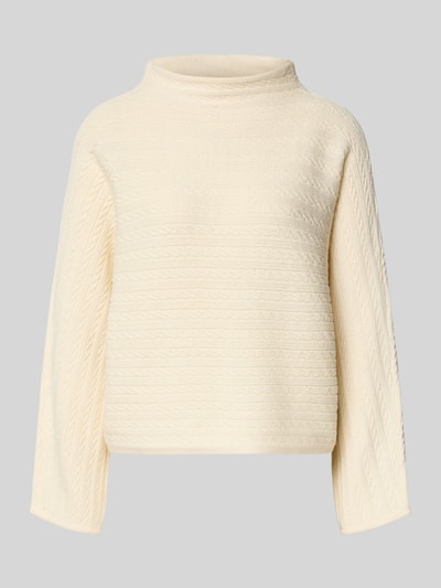 Zero Strickpullover mit Stehkragen Ecru 2