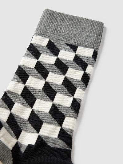 Happy Socks Sokken met all-over motief, model 'FILLED OPTIC' Zwart - 2