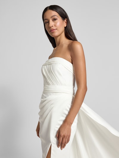 Luxuar Sukienka wieczorowa z odkrytymi ramionami i rozcięciem Złamany biały 3