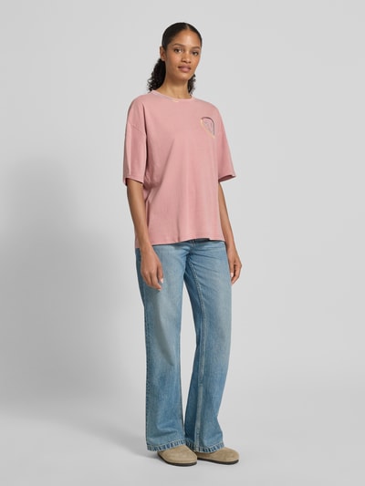 JAKE*S STUDIO WOMAN Oversized T-Shirt mit Motiv-Stitching Altrosa 1