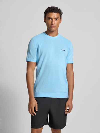 BOSS Green Regular Fit T-Shirt aus Baumwoll-Mix Modell 'MOMENTUM' Hellblau 4