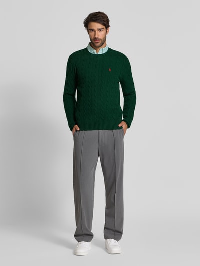 Polo Ralph Lauren Regular fit gebreide pullover van een mix van wol en kasjmier Donkergroen - 1