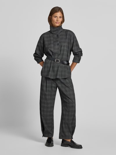 Style Icon Collection Barrel-Cut-Hose mit Karomuster – curated by Vera van Erp Dunkelgrau Melange 1