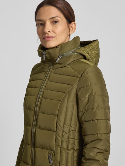 Soyaconcept Płaszcz pikowany z odpinanym kapturem model ‘Nina’ Khaki 3