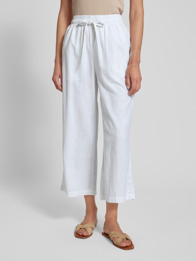 Soyaconcept Flared Leinenhose mit Tunnelzug Modell 'Ina' Weiss 4