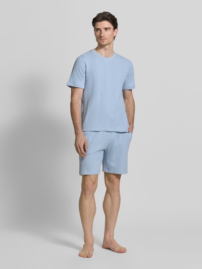 BOSS Regular Fit T-Shirt mit mit Waffelstruktur Modell 'STRUCTURE' Hellblau 1