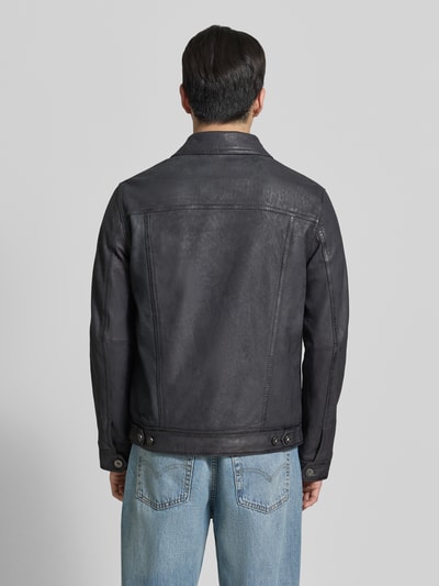 MAURITIUS Lederjacke aus Schafsnubuk mit Brusttaschen Modell 'MEDDO' Marine 5