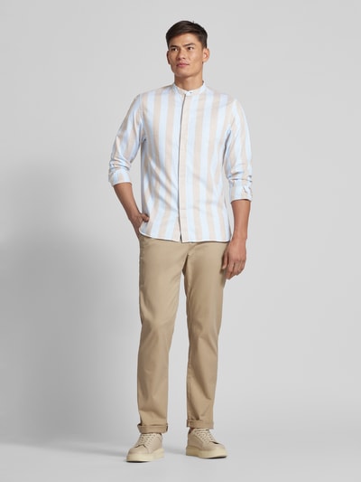 Tommy Hilfiger Tailored Regular fit vrijetijdsoverhemd met maokraag, model 'BOLD' Lichtblauw - 1