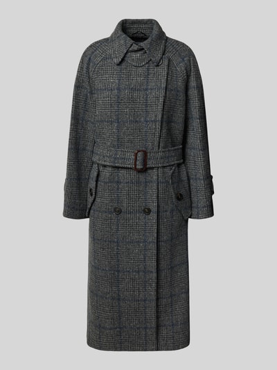 Weekend Max Mara Płaszcz wełniany o kroju regular fit z paskiem model ‘SESTRI’ Ciemnoszary 2