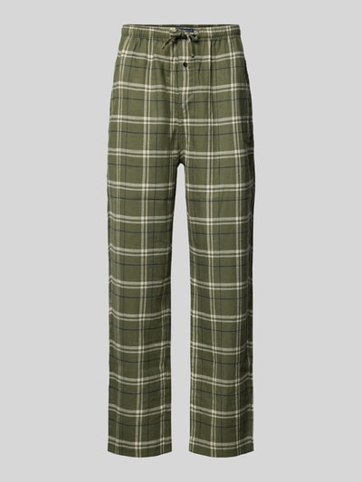 Produktfoto, Comfort Fit Pyjama-Hose aus reiner Baumwolle von Polo Ralph Lauren Underwear in grünem Tartan-Muster, Twill-Textur