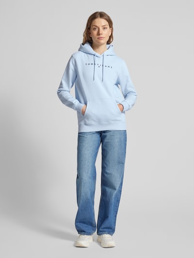 Tommy Jeans Regular fit hoodie met labelstitching Blauw - 1