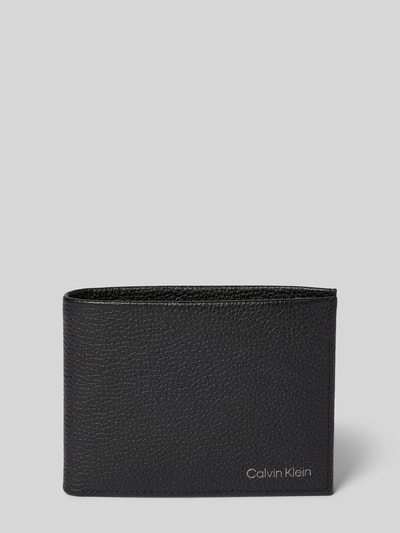 CK Calvin Klein Lederportemonnaie mit Strukturmuster Modell 'WARMTH BIFOLD' Black 1