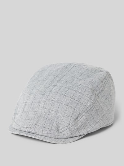 Produktfoto, jasnoszara kaszkiet Schiebermütze mit Viskose-Anteil Modell 'Karo' od Müller Headwear, elastyczna mieszanka materiałów, fakturowany wzór