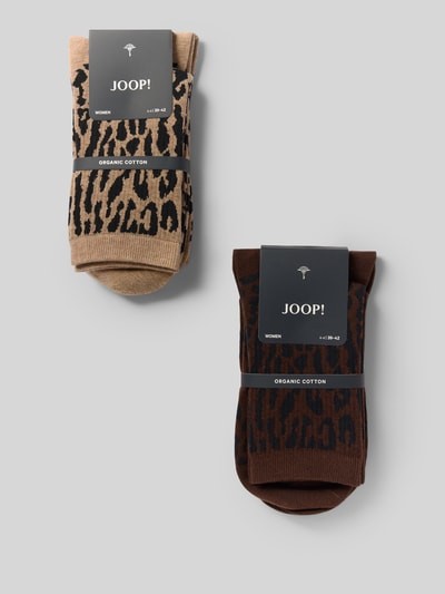JOOP! COLLECTION Sokken van katoenmix met dierenprint Beige - 3