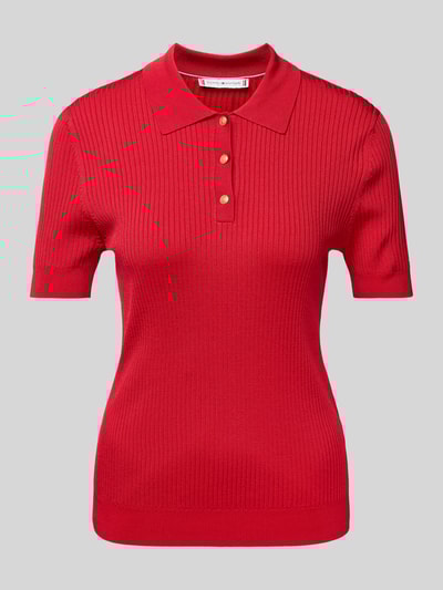 Tommy Hilfiger Slim fit poloshirt van viscosemix Rood - 2