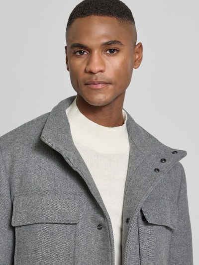 Tom Tailor Regular Fit Wollmantel mit abnehmbarem Innenkragen Hellgrau 3