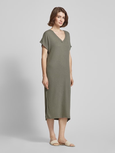 Soyaconcept Strickkleid aus Viskose-Mix Modell 'Delia' Khaki 1