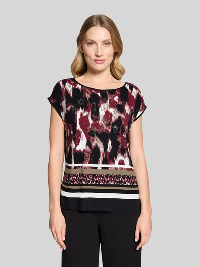 Betty Barclay Regular Fit T-Shirt mit fixiertem Umschlag Bordeaux 4