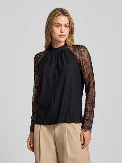 Vero Moda Regular fit blouse met opstaande kraag, model 'MILLA' Zwart - 4