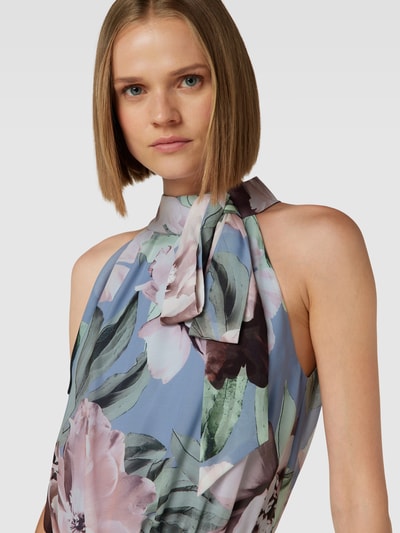 SWING Cocktailjurk met all-over motief Lichtblauw - 3