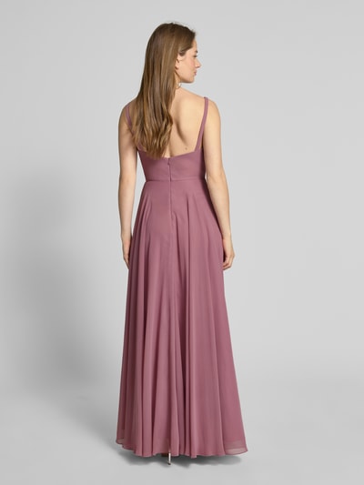 Laona Abendkleid mit Raffungen und V-Ausschnitt Altrosa 5