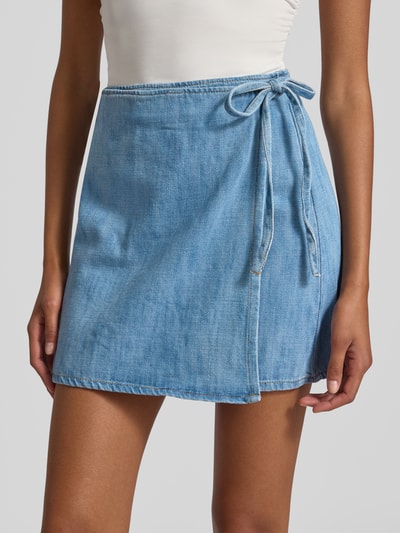 Only Schmaler Wickelrock aus Baumwoll-Denim Modell 'NOELLE' Hellblau 3
