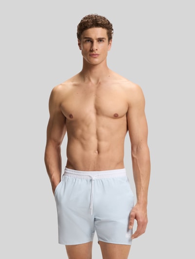BOSS Regular Fit Badehose mit Logo-Print Modell 'STARFISH' Hellblau 3
