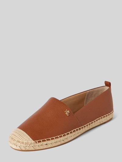 Lauren Ralph Lauren Espadryle skórzane model ‘CAMERYN’ Camel 1