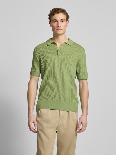 FTC-Cashmere Slim Fit Kurzarm Pullover mit Kaschmir-Anteil in Strick-Optik Gruen 4