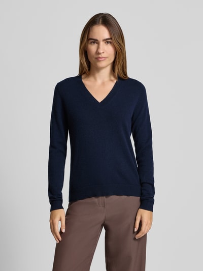 Christian Berg Woman Gebreide pullover met V-hals Donkerblauw - 4