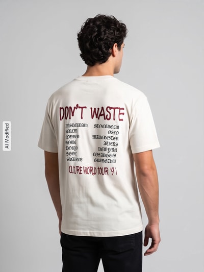 Don´t Waste Culture Oversized T-Shirt aus reiner Baumwolle Modell 'JOVI' Beige 5
