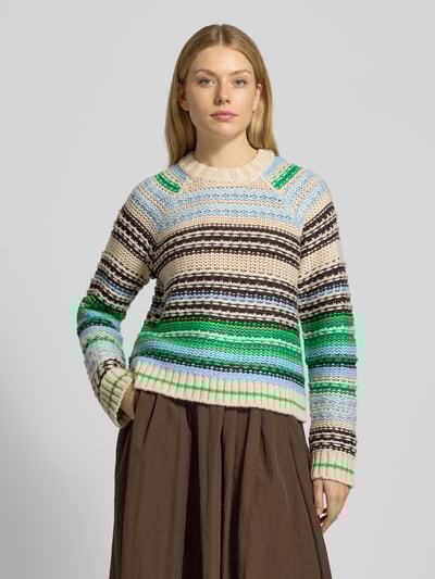 YAS Sweter z dzianiny z okrągłym dekoltem model ‘BIBI’ Złamany biały 4