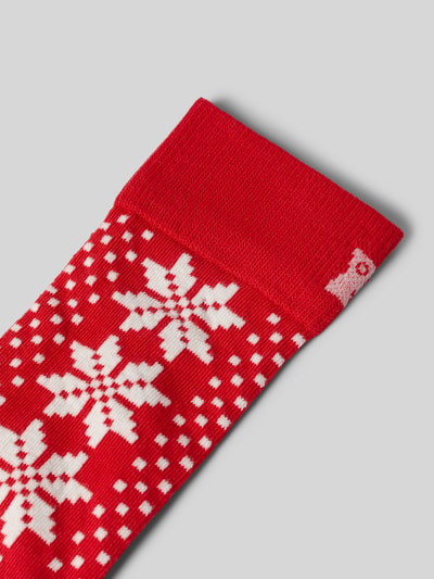 Happy Socks Socken mit Label-Print Modell 'Isle Stars' Rot 2