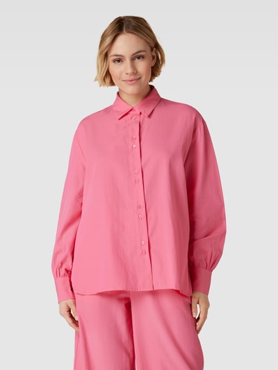Fransa Overhemdblouse met zijsplitten, model 'Vibi' Roze - 4