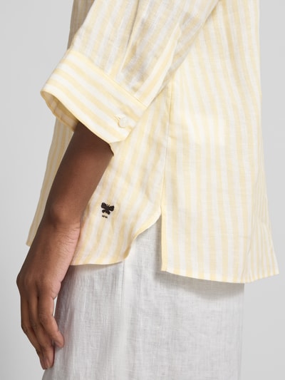 Weekend Max Mara Oversized Langarmbluse aus reinem Leinen Modell 'PANETTO' Hellgelb 3