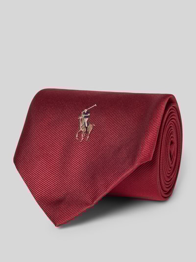 Polo Ralph Lauren Zijden stropdas met logostitching Rood - 1