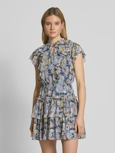 Lauren Ralph Lauren Minikleid mit Volants Modell 'DEVANY' Blau 4