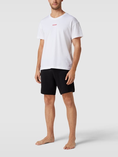 HUGO Elastische sweatshorts met logo Zwart - 1