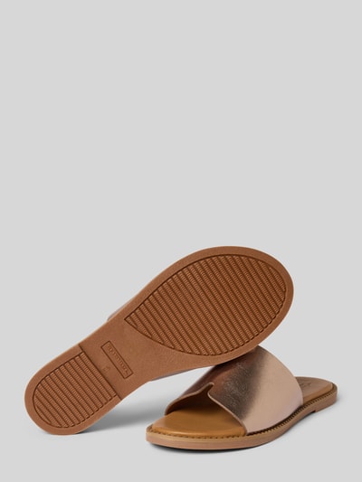 Tamaris Slides aus Leder mit strukturierter Sohle Rose Gold 4