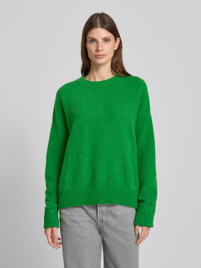 American Vintage Oversized gebreide pullover met ribboorden, model 'VITOW' Groen - 4