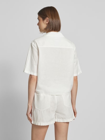 Tommy Jeans Relaxed Fit Hemdbluse aus Baumwoll-Leinen-Mix Weiss 5