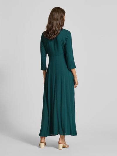YAS Maxi-jurk met knoopsluiting, model 'SAVANNA' Donkergroen - 5