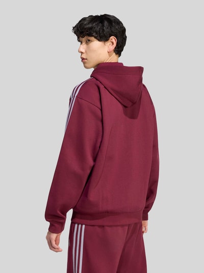 adidas Sportswear Regular Fit Kapuzenjacke aus Baumwoll-Mix mit 3-Streifen-Design Dunkelrot 5