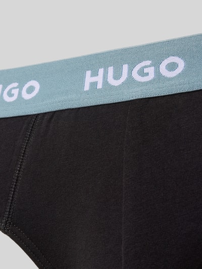 HUGO Slipy w zestawie 3 szt. z mieszanki bawełny Czarny 2