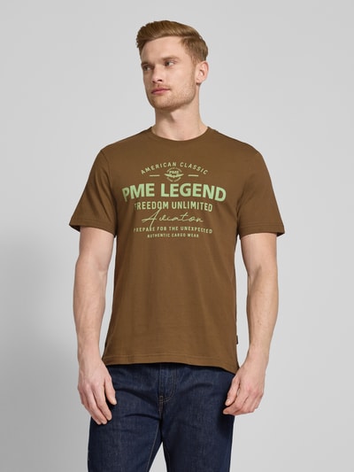 PME Legend T-Shirt mit Label-Print Oliv 3