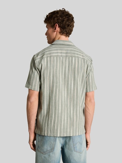 Tom Tailor Denim Koszula casualowa o kroju relaxed fit z mieszanki bawełny i lnu Oliwkowy 5