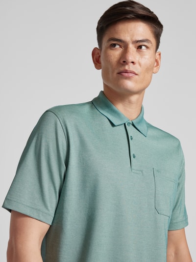 Christian Berg Men Regular fit poloshirt met borstzak Grasgroen - 3