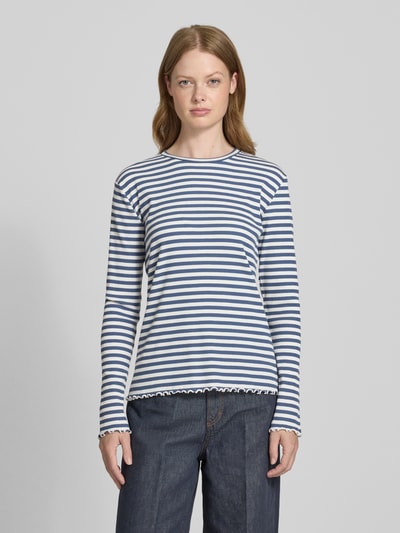 Vila Bluzka z długim rękawem i okrągłym dekoltem model ‘THESSA’ Szaroniebieski 4